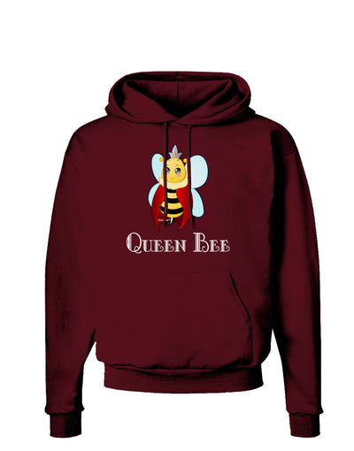 Queen Bee Text Dark Hoodie Sweatshirt-Hoodie-TooLoud-Maroon-Small-Davson Sales