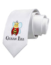 Queen Bee Text Printed White Necktie