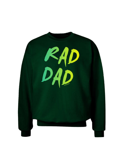 Rad Dad Design - 80s Neon Adult Dark Sweatshirt-Sweatshirts-TooLoud-Deep-Forest-Green-Small-Davson Sales