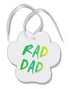 Rad Dad Design - 80s Neon Paw Print Shaped Ornament