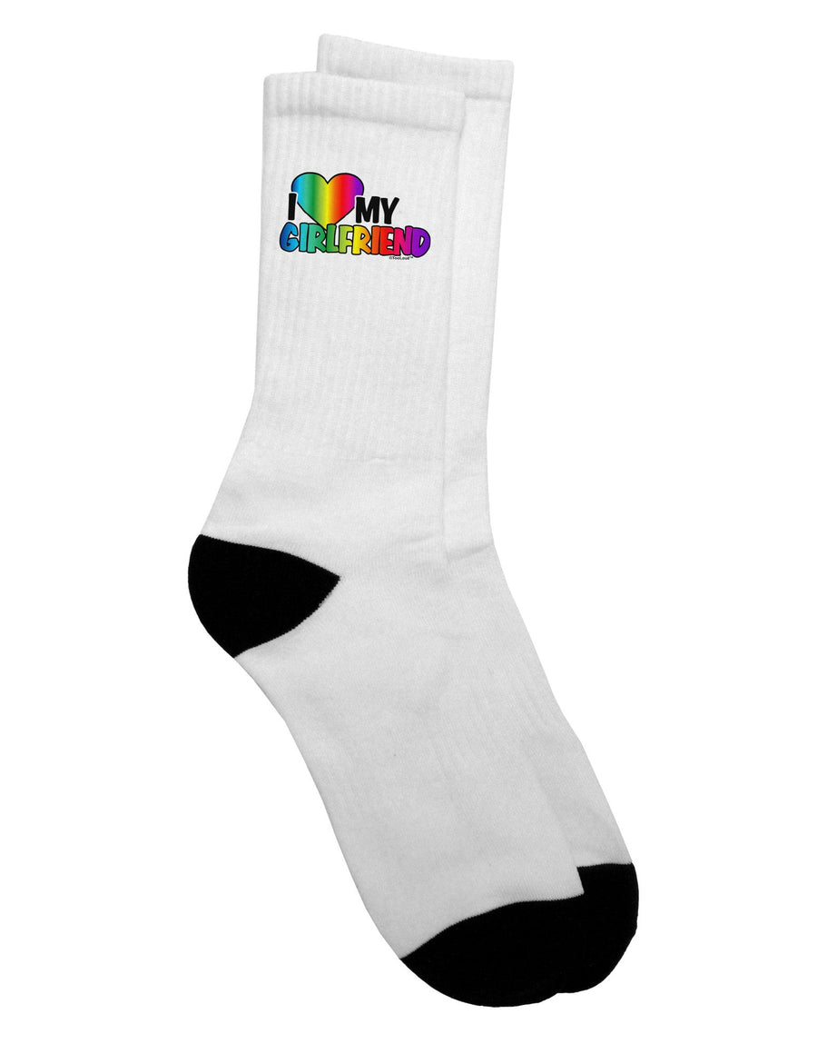 Rainbow Adult Crew Socks - A Perfect Expression of Love for Your Girlfriend - TooLoud-Socks-TooLoud-White-Ladies-4-6-Davson Sales