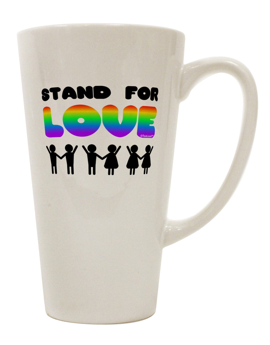 Rainbow Conical Latte Coffee Mug - A Must-Have for Drinkware Enthusiasts-Conical Latte Mug-TooLoud-White-Davson Sales