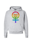 Rainbow Distressed Feminism Symbol Hoodie Sweatshirt-Hoodie-TooLoud-AshGray-Small-Davson Sales