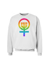 Rainbow Distressed Feminism Symbol Sweatshirt-Sweatshirts-TooLoud-White-Small-Davson Sales