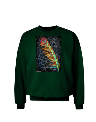 Rainbow Feather Adult Dark Sweatshirt-Sweatshirts-TooLoud-Deep-Forest-Green-Small-Davson Sales