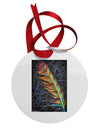 Rainbow Feather Circular Metal Ornament-Ornament-TooLoud-White-Davson Sales