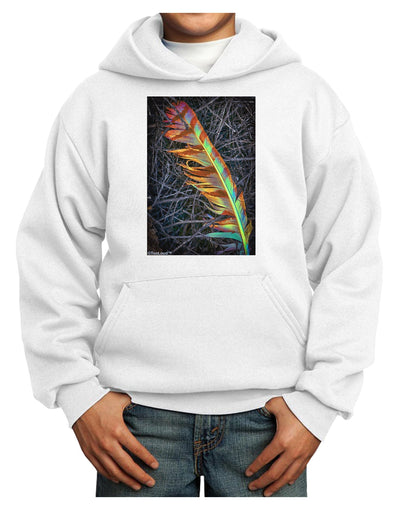 Rainbow Feather Youth Hoodie Pullover Sweatshirt-Youth Hoodie-TooLoud-White-XS-Davson Sales