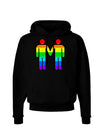 Rainbow Gay Men Holding Hands Dark Hoodie Sweatshirt-Hoodie-TooLoud-Black-Small-Davson Sales