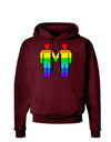 Rainbow Gay Men Holding Hands Dark Hoodie Sweatshirt-Hoodie-TooLoud-Maroon-Small-Davson Sales