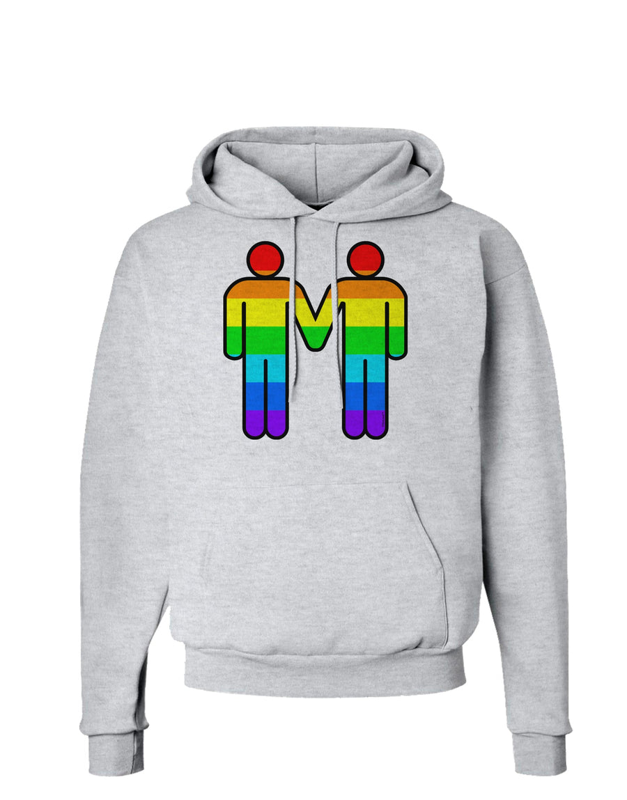 Rainbow Gay Men Holding Hands Hoodie Sweatshirt-Hoodie-TooLoud-White-Small-Davson Sales