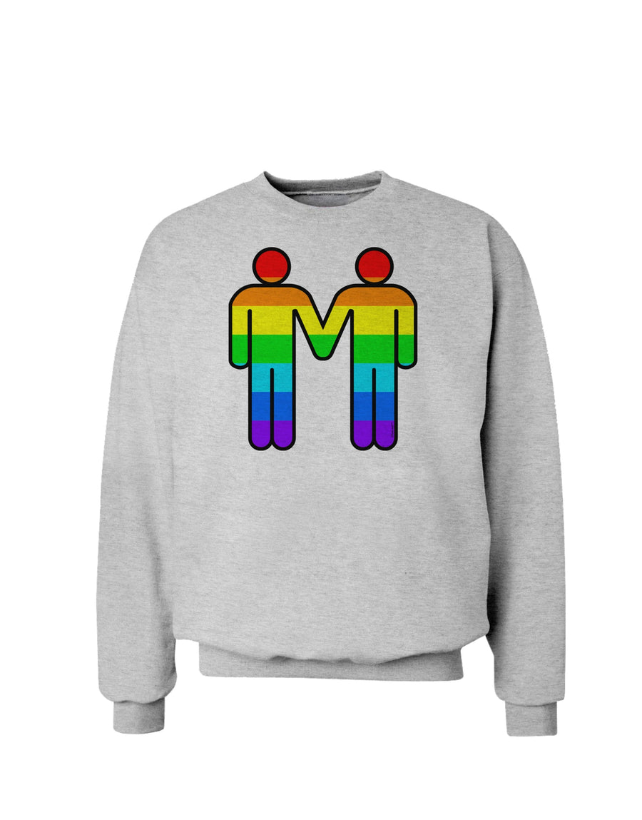 Rainbow Gay Men Holding Hands Sweatshirt-TooLoud-White-Small-Davson Sales