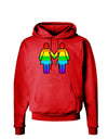 Rainbow Lesbian Women Holding Hands Dark Hoodie Sweatshirt-Hoodie-TooLoud-Red-Small-Davson Sales
