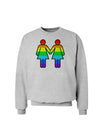 Rainbow Lesbian Women Holding Hands Sweatshirt-Sweatshirts-TooLoud-AshGray-Small-Davson Sales