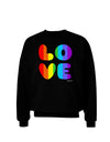 Rainbow LOVE Text Adult Dark Sweatshirt by TooLoud-Sweatshirts-TooLoud-Black-Small-Davson Sales