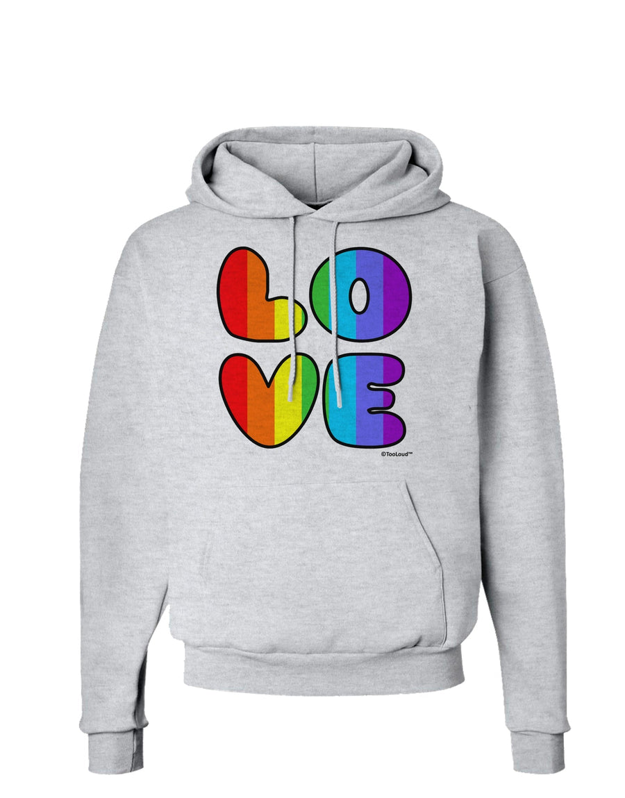 Rainbow LOVE Text Hoodie Sweatshirt by TooLoud-Hoodie-TooLoud-White-Small-Davson Sales