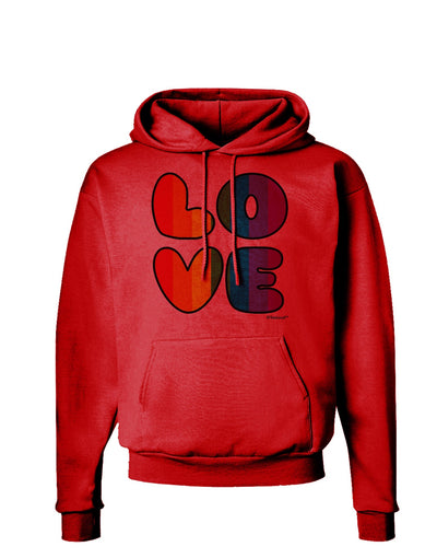 Rainbow LOVE Text Hoodie Sweatshirt by TooLoud-Hoodie-TooLoud-Red-Small-Davson Sales