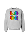 Rainbow LOVE Text Sweatshirt by TooLoud-Sweatshirts-TooLoud-AshGray-Small-Davson Sales