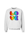 Rainbow LOVE Text Sweatshirt by TooLoud-Sweatshirts-TooLoud-White-Small-Davson Sales