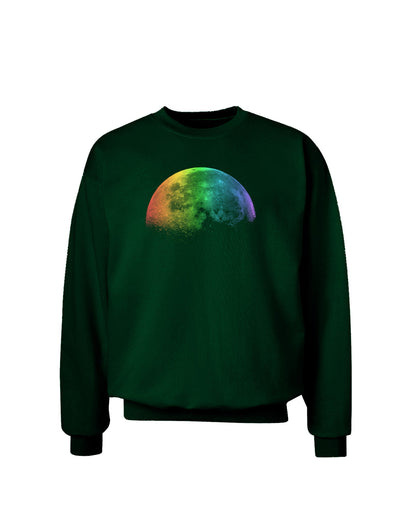 Rainbow Moon Adult Dark Sweatshirt-Sweatshirts-TooLoud-Deep-Forest-Green-Small-Davson Sales