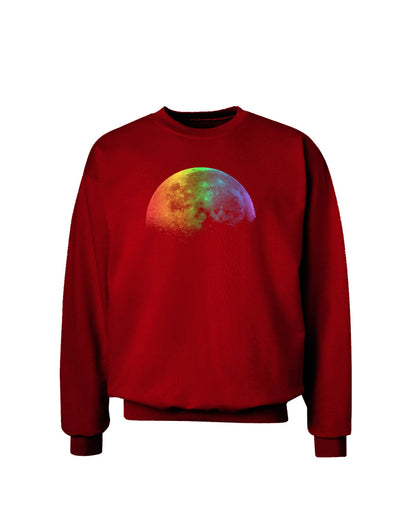 Rainbow Moon Adult Dark Sweatshirt-Sweatshirts-TooLoud-Deep-Red-Small-Davson Sales