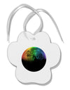 Rainbow Moon Paw Print Shaped Ornament-Ornament-TooLoud-White-Davson Sales