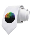 Rainbow Moon Printed White Necktie