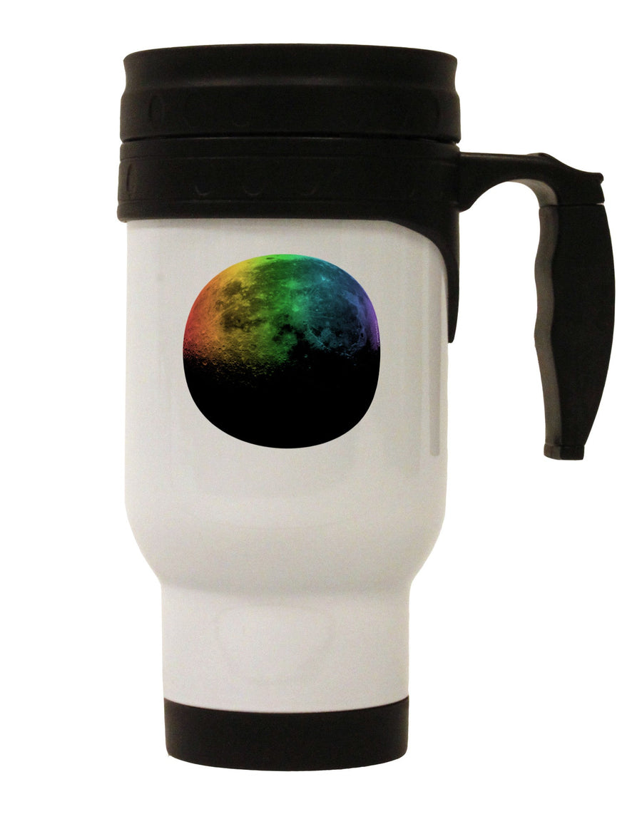 Rainbow Moon Stainless Steel 14oz Travel Mug-Travel Mugs-TooLoud-White-Davson Sales