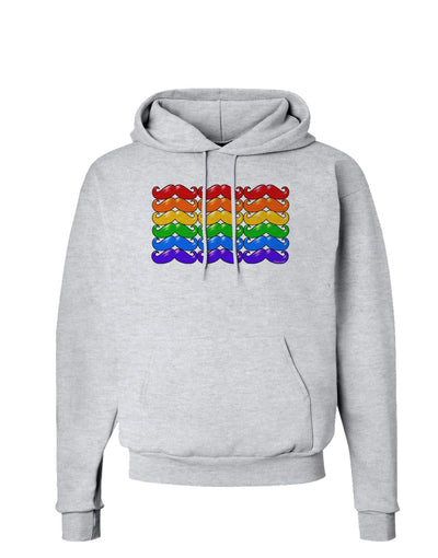 Rainbow Mustaches Gay Pride Flag Hoodie Sweatshirt-Hoodie-TooLoud-AshGray-Small-Davson Sales