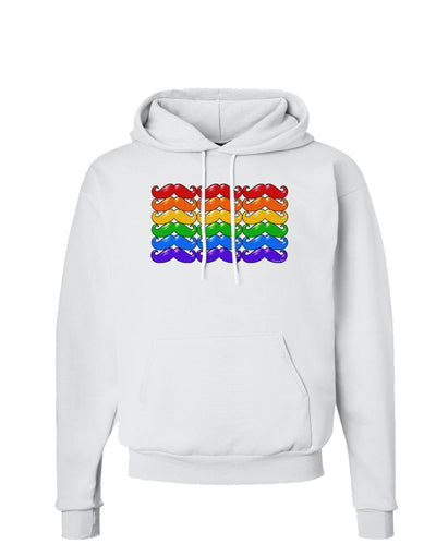 Rainbow Mustaches Gay Pride Flag Hoodie Sweatshirt-Hoodie-TooLoud-White-Small-Davson Sales