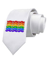 Rainbow Mustaches Gay Pride Flag Printed White Necktie