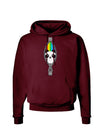 Rainbow Panda Peeking Out of Zipper Dark Hoodie Sweatshirt by TooLoud-Hoodie-TooLoud-Maroon-Small-Davson Sales