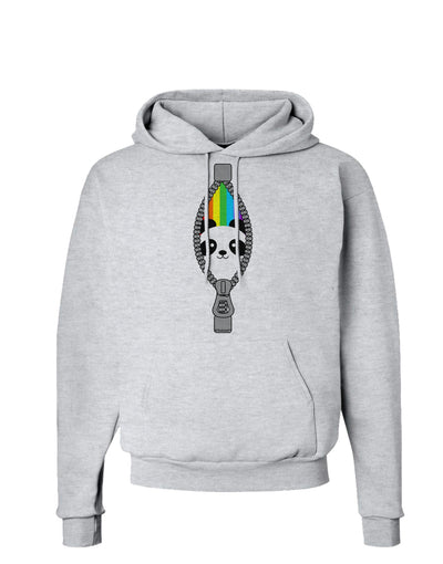 Rainbow Panda Peeking Out of Zipper Hoodie Sweatshirt by TooLoud-Hoodie-TooLoud-AshGray-Small-Davson Sales