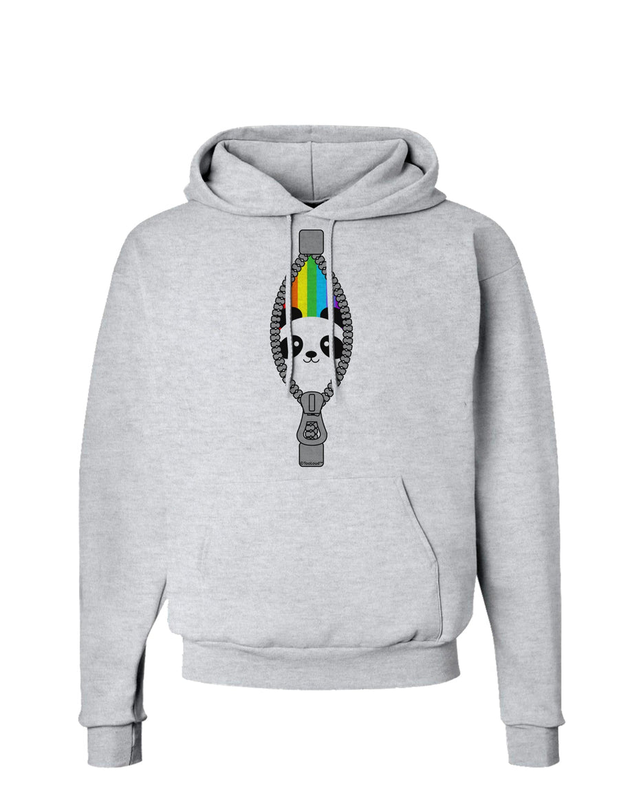 Rainbow Panda Peeking Out of Zipper Hoodie Sweatshirt by TooLoud-Hoodie-TooLoud-White-Small-Davson Sales