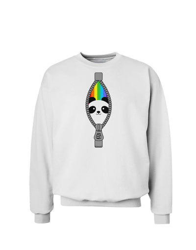 Rainbow Panda Peeking Out of Zipper Sweatshirt by TooLoud-Sweatshirts-TooLoud-White-Small-Davson Sales