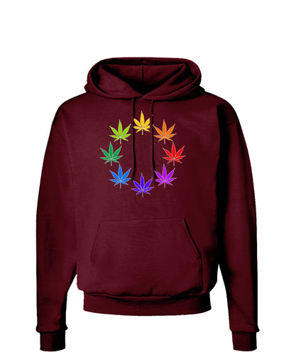 Rainbow Pot - Marijuana Leaf Dark Hoodie Sweatshirt-Hoodie-TooLoud-Maroon-Small-Davson Sales