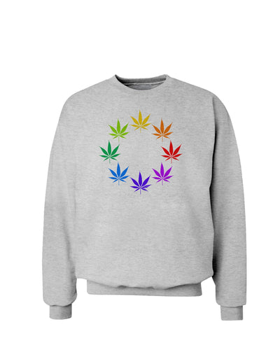 Rainbow Pot - Marijuana Leaf Sweatshirt-Sweatshirts-TooLoud-AshGray-Small-Davson Sales