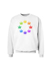 Rainbow Pot - Marijuana Leaf Sweatshirt-Sweatshirts-TooLoud-White-Small-Davson Sales