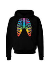 Rainbow Skeleton Ribcage with Heart Dark Hoodie Sweatshirt-Hoodie-TooLoud-Black-Small-Davson Sales