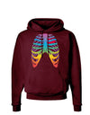 Rainbow Skeleton Ribcage with Heart Dark Hoodie Sweatshirt-Hoodie-TooLoud-Maroon-Small-Davson Sales