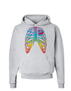 Rainbow Skeleton Ribcage with Heart Hoodie Sweatshirt-Hoodie-TooLoud-AshGray-Small-Davson Sales