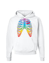 Rainbow Skeleton Ribcage with Heart Hoodie Sweatshirt-Hoodie-TooLoud-White-Small-Davson Sales