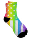 Rainbow Stars and Stripes Adult Short Socks All Over Print - A Celebration of American Pride - TooLoud-Socks-TooLoud-White-Ladies-4-6-Davson Sales