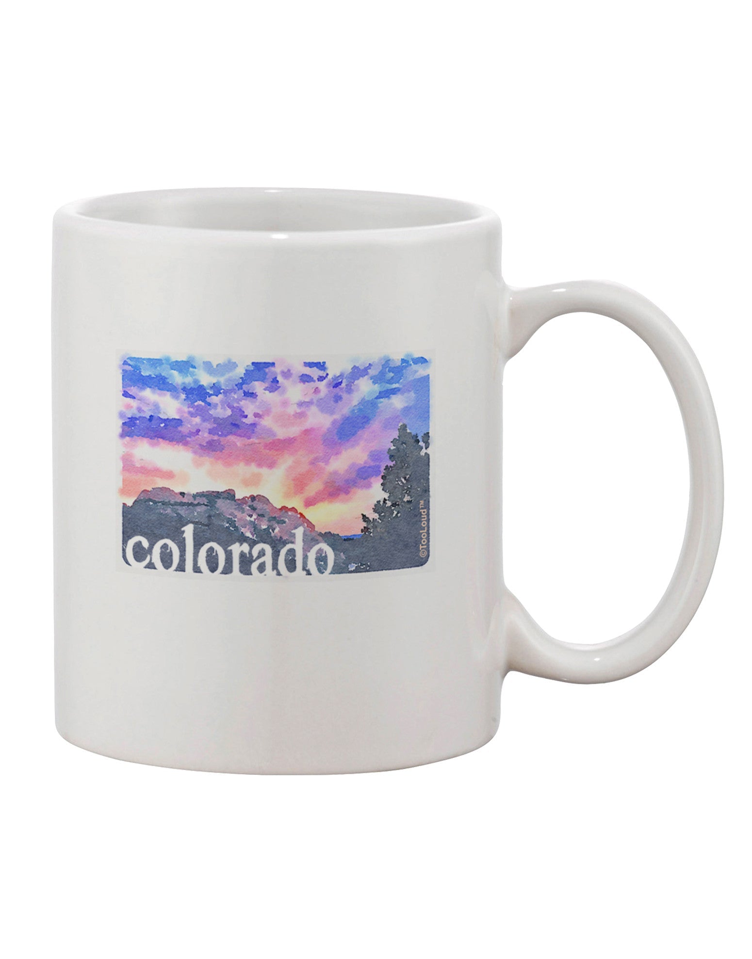 Rainbow Sunset Watercolor Text Printed Coffee Mug - A Refined Drinkware Essential-11 OZ Coffee Mug-TooLoud-White-Davson Sales