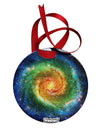 Rainbow Tie Dye Galaxy Circular Metal Ornament All Over Print-Ornament-TooLoud-White-Davson Sales