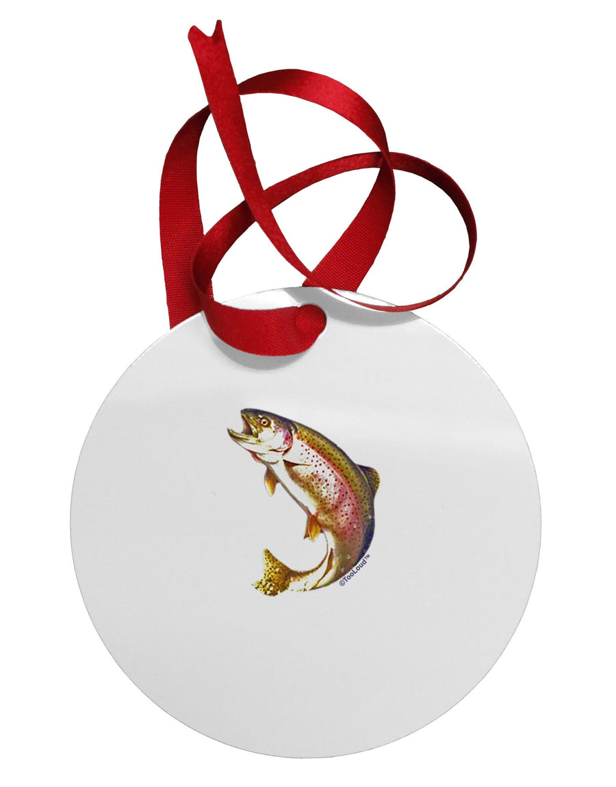 Rainbow Trout Circular Metal Ornament-Ornament-TooLoud-White-Davson Sales