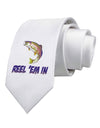 Rainbow Trout Reel Em In Printed White Necktie