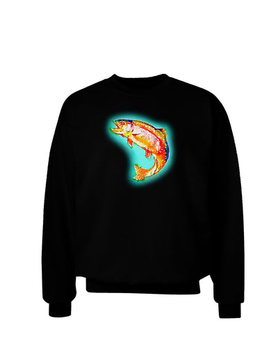 Rainbow Trout WaterColor Adult Dark Sweatshirt-Sweatshirts-TooLoud-Black-Small-Davson Sales