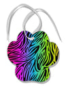 Rainbow Zebra Print Paw Print Shaped Ornament All Over Print-Ornament-TooLoud-White-Davson Sales
