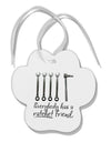 Ratchet Friend Paw Print Shaped Ornament-Ornament-TooLoud-White-Davson Sales