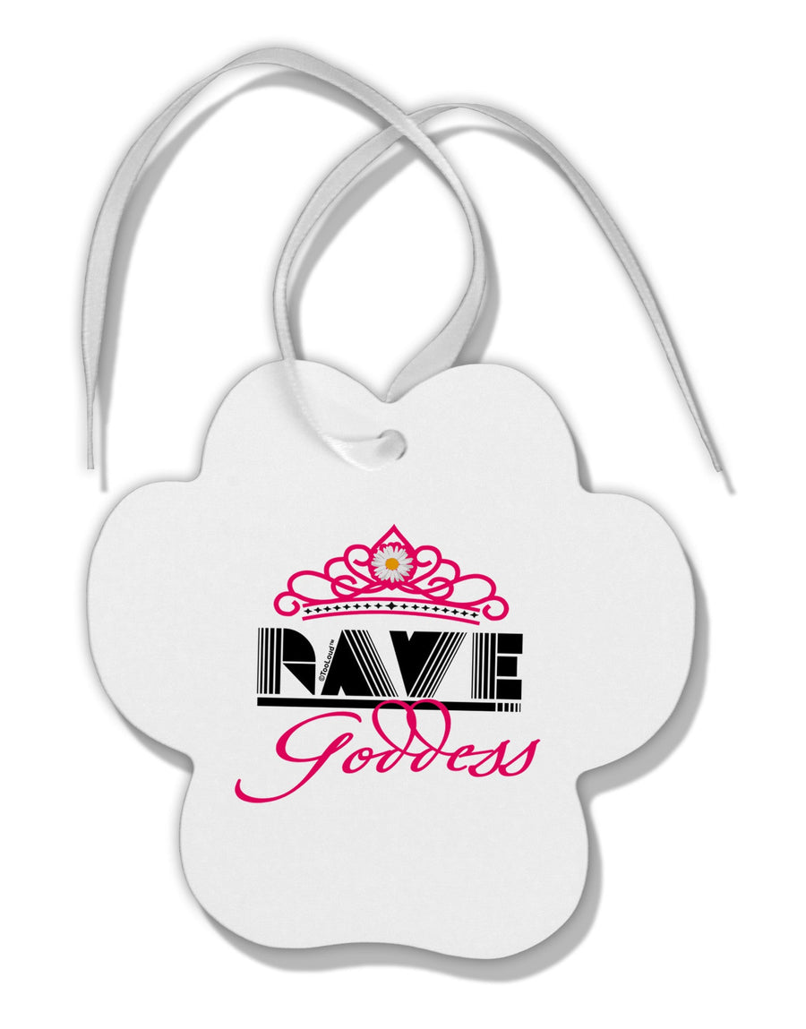 Rave Goddess Paw Print Shaped Ornament-Ornament-TooLoud-White-Davson Sales